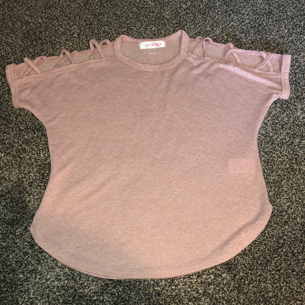 Say What pink cotton tee